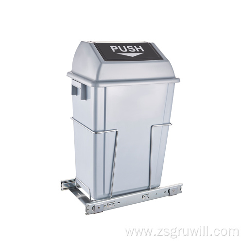 Kitchen and bathroom sliding pull-out trash can